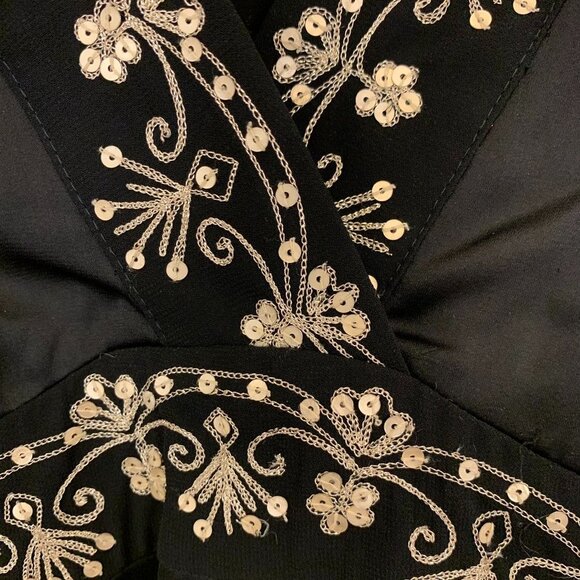 Ann Taylor Loft Floral Tank Top Black Gold - Picture 3 of 6